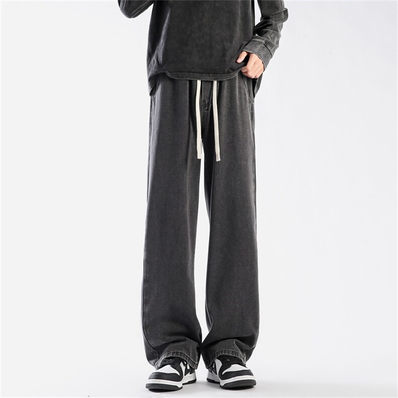 【现货库存】做旧抽绳牛仔裤男女百搭长裤A080-8299-P45控68，男装牛仔裤，电商A080