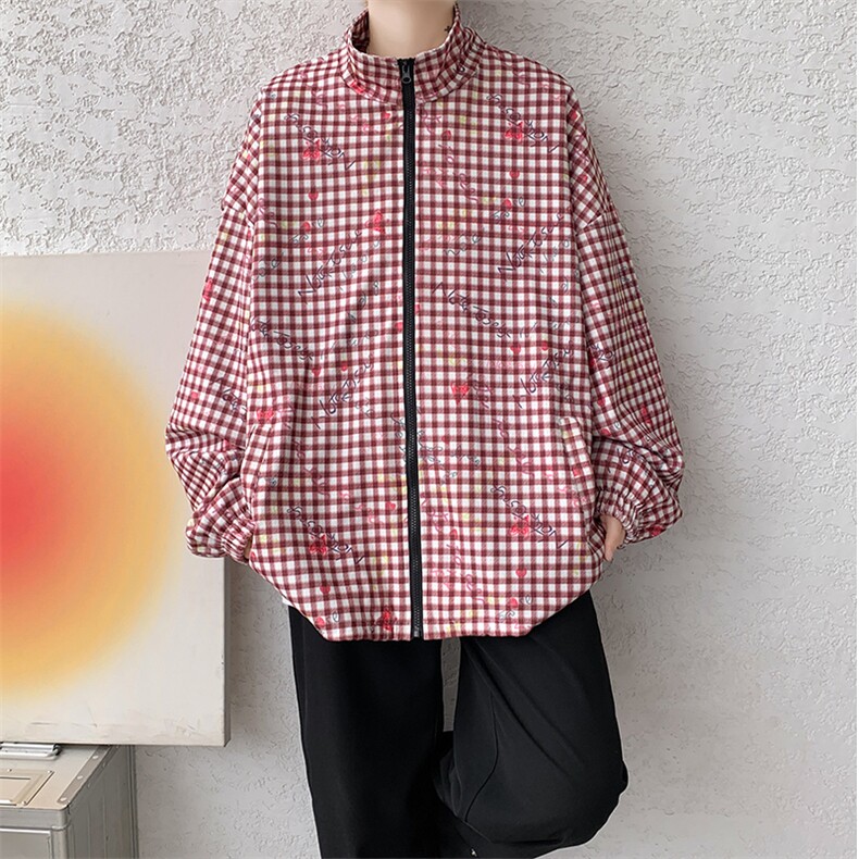 现货JK10068-特批55秋季大码灯芯印花高品质夹克外套宽松上衣,男装夹克,电商A059
