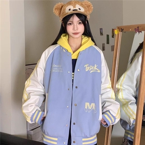 美式复古棒球服男新款潮宽松撞色拼接外套JK883-P64图片