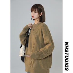 M8179/P65冬季毛衣男冬季慵懒?潮牌针织衫秋冬美式复古保暖外套图片