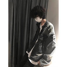 复古蓝渐变水洗做旧牛仔夹克宽松休闲大口袋外套JK001特P73，男装夹克，星座908-1