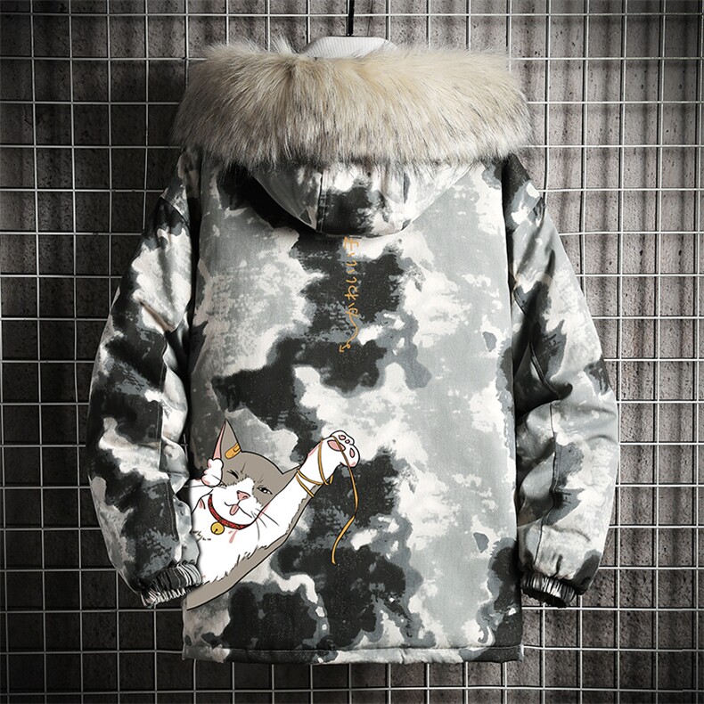 MC49013-P135日系潮衣男大码派克服男工装服外套袄网格,男装棉衣,电商A040A