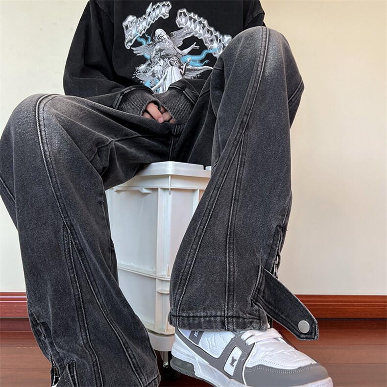 秋冬美式高街棕色加绒加厚牛仔裤货号K658P60控78（加绒P75控98）,男装牛仔裤,电商A063