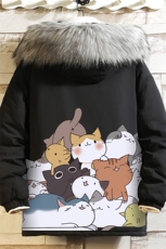 MM48162-P130冬季大毛领衣男士大码加厚袄男服砖墙，男装棉衣，电商A040A