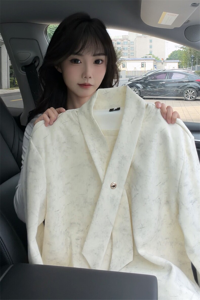 学院风自带领带cleanfit长袖卫衣扎染纯色上衣常规P49加绒P59,男装卫衣,电商B319