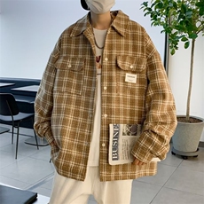 小香风外套男春秋高街格子刺绣夹克宽松潮牌休闲衣服W5177-P67，男装夹克，星座512-2
