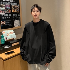 W71高质量300克长袖T恤灰色黑色M到3XL自家图，男装T恤，星座506