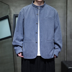 秋装新款2025灯芯绒风中式立领加厚男夹克外套JK2518-P110控158，男装夹克，电商A021