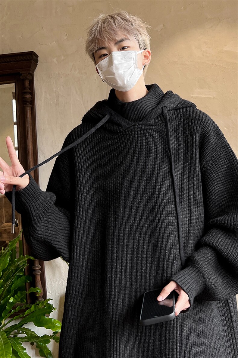 8XL-M特大码毛衫高质量连帽套头宽松毛衣情侣针织衫外套MY1210P75,男装针织衫/毛衣,电商D206-1