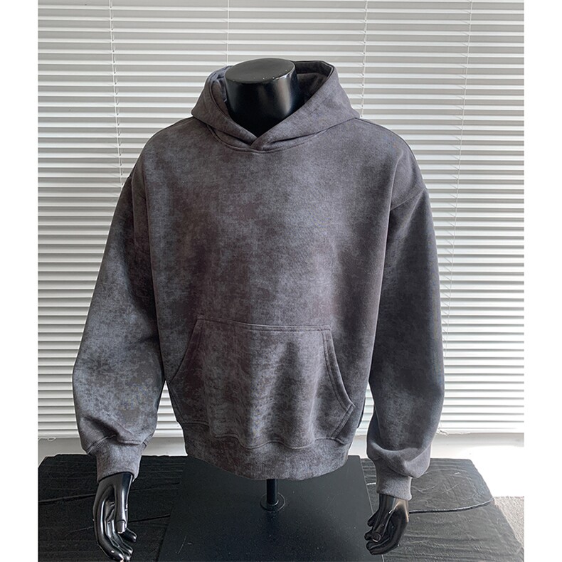 重磅全棉无帽绳450克水洗扎染连帽卫衣硬挺外套男RH5304-P50，女装短外套，星座610B-1