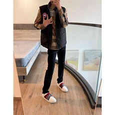 春季新款后兜提花印花牛仔裤男女网红同款直筒休闲小脚学生九分裤，男装牛仔裤，星座506A