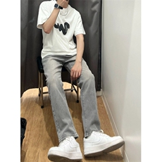 烟灰色牛仔裤秋冬款男生穿搭高级感长裤子K33-P45，男装牛仔裤，星座1007（原301D）