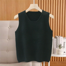 2026年春秋季时尚百搭通勤简约休闲圆领背心羊毛吊带，女装背心吊带，亚东羊绒制品