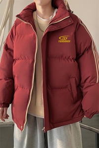 拼三条杠宽松男女情侣面包服羽绒棉连帽棉衣C408 M1248P100图片