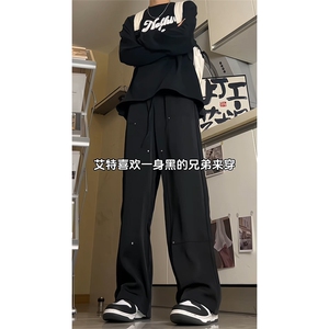 抖音2026春季美式伐木裤男垂感休闲西裤 A423P55控78图片