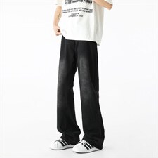 微喇牛仔裤男款夏季半松紧潮流美式vibe复古XZ201-7110P42，男装牛仔裤，星座201