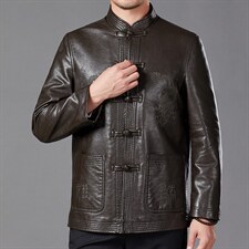 BAMJ-7002钱塘2020-2春秋季新款商务休闲中年男士夹克外套P117，男装皮衣，钱塘207-2