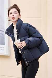 现货时尚短款羽绒服女2025冬季新款加厚立领保暖90白鸭绒外套图片
