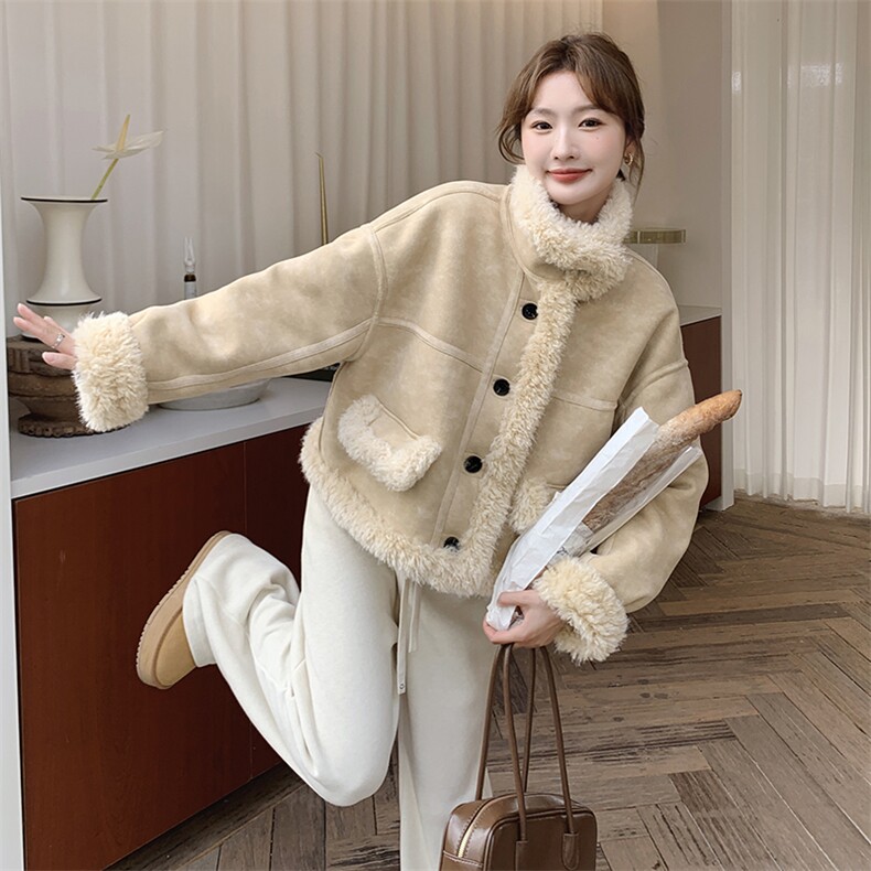 现货已出冬装双面穿加厚羊羔毛皮毛一体浙宝208-8057-P185K278，女装羊羔毛/颗粒绒，浙宝208