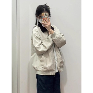【有货】DJK7789-批70新款小众高级感撞色翻领情侣飞行夹克上衣图片