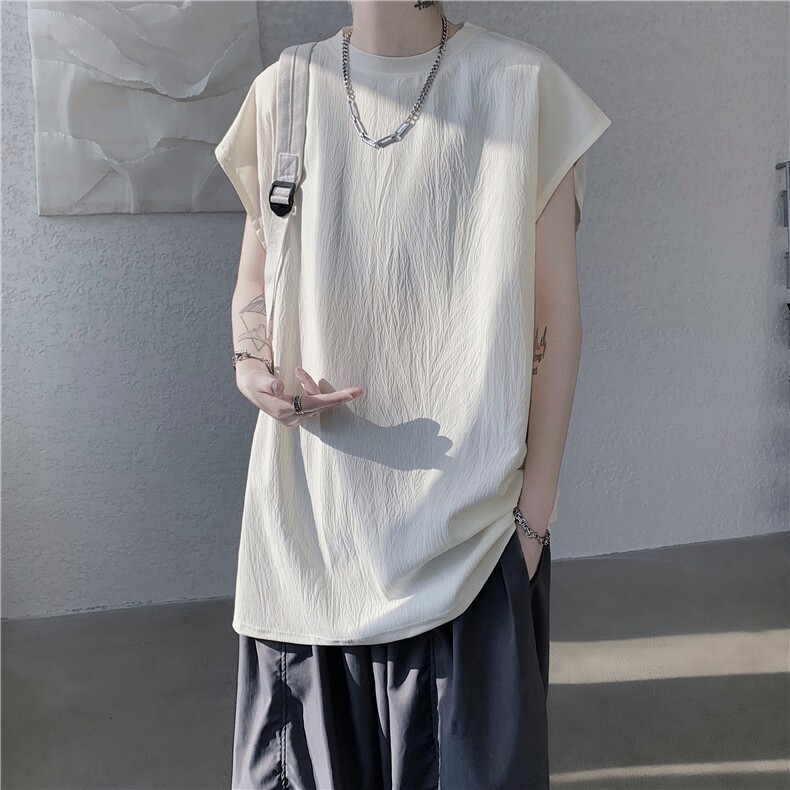 纹理感背心男生夏季薄款篮球运动汗衫健身潮牌宽松坎肩无袖t恤衫,男装背心/马甲,星座809A(原222-1)