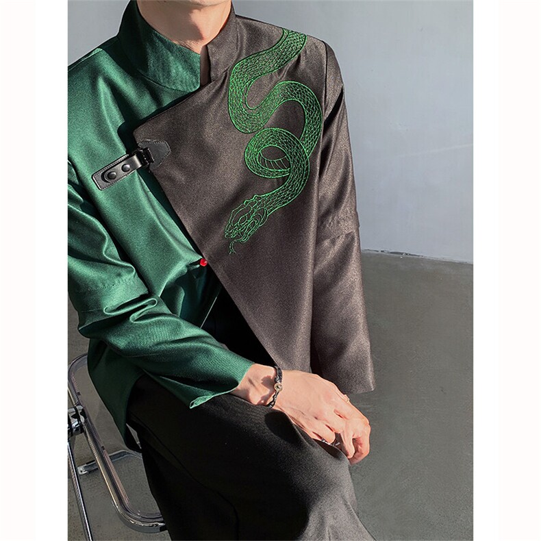 现货！25新中式设计感蛇图腾礼服西装外套XZ98-P158，男装西服，电商B288