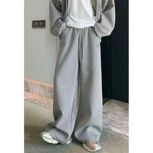 卫裤男直筒宽松阔腿长裤高街垂感休闲显瘦情侣运动裤 KA8079图片