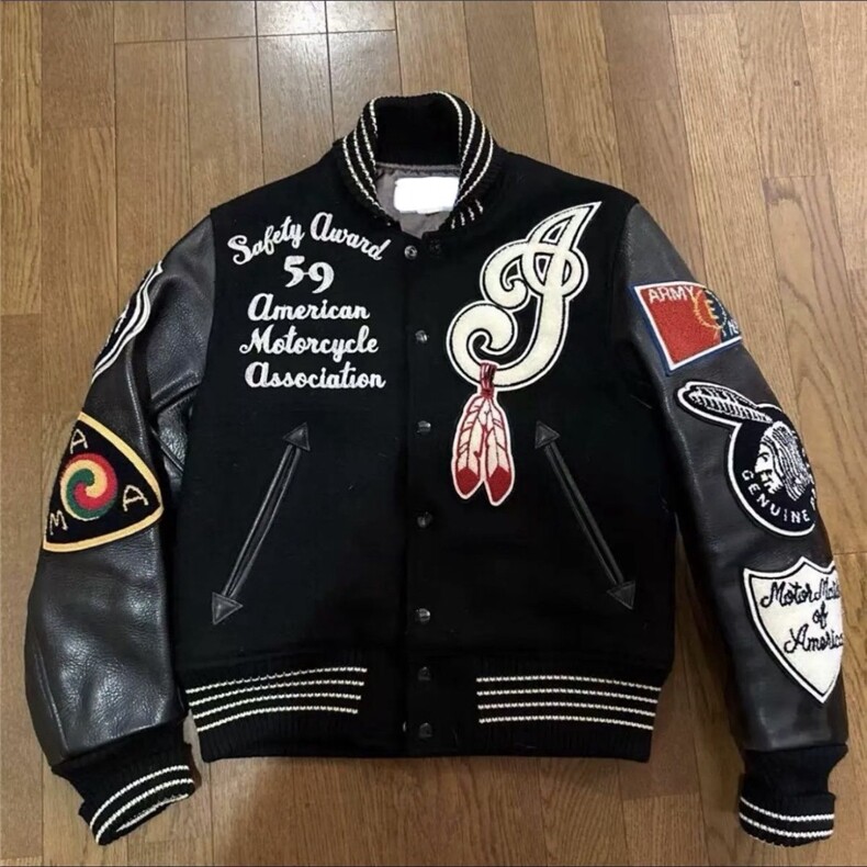 1506-1/MF911A1毛巾绣贴布荔枝皮纹袖子/P122东洋棒球服夹棉外套,女装短外套,星座1506-1
