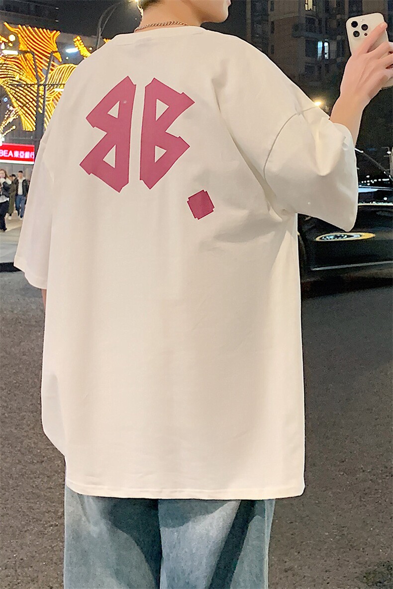 109-T24207-P35夏季新款纯棉240克美式重磅宽松短袖T恤,男装T恤,星座109