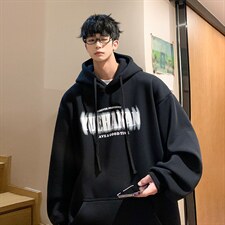 抖音供货、复合360克现货字母印花连帽卫衣宽松D223A-WY2213-P50，男装卫衣，电商019-1
