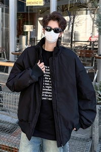 冬季美式潮牌短款棉服男飞行服夹克高级高街休闲宽松情侣棉衣外套图片