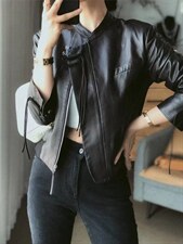 2022民族风复古盘扣设计气质皮衣外套，女装皮衣，L·H·X