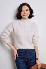 时尚高领羊毛衫女秋冬新款保暖修身显瘦针织毛衣，女装羊毛衫，温伦斯特羊绒