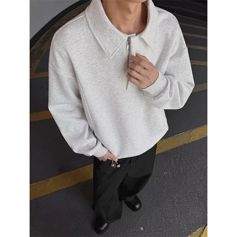 春季美式复古翻领POLO衫卫衣情侣简约百搭休闲套头卫衣TM06，男装Polo衫，星座1116A（原606A-3）