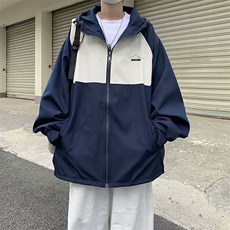 夹克男韩版潮流拼色字母连帽2023春秋新款ins宽松外套W4743-P53，男装夹克，星座412-2