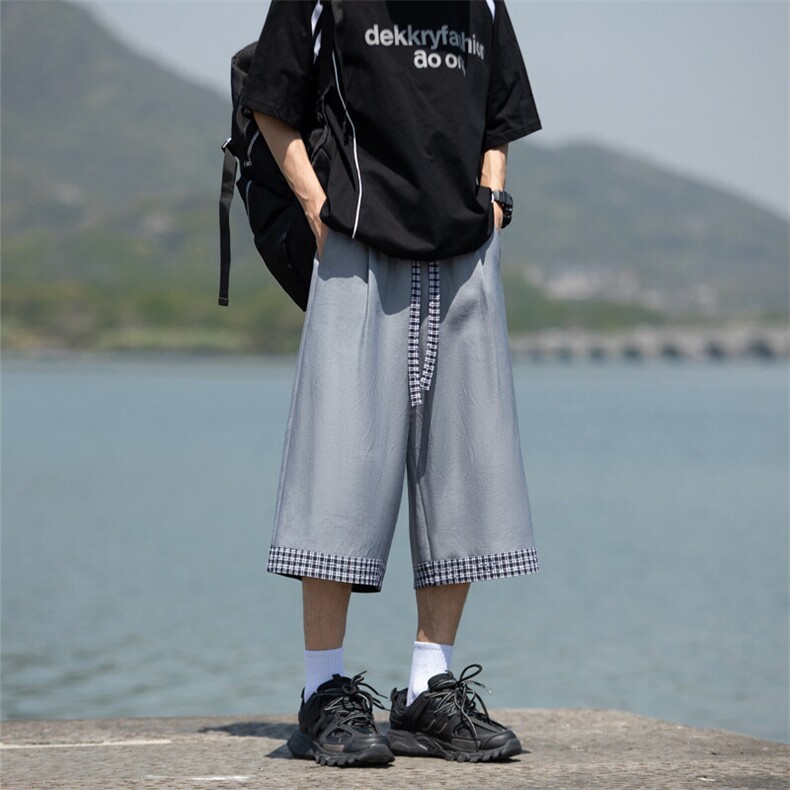 仿天丝牛仔高级感冰丝垂感休闲裤夏季新款潮牌七分裤男2559特P28,男装牛仔裤,电商C305A