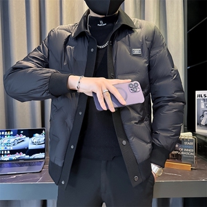 2025新款足货有报告冬季轻薄菱形格羽绒服潮高领外套YR2699图片