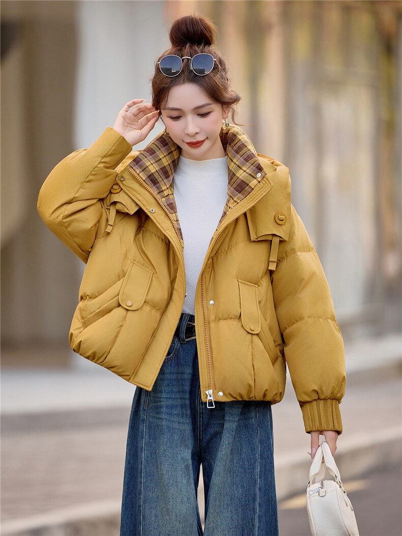 新标90绒2025冬季新款加厚保暖白鸭绒连帽羽绒服女,女装羽绒服,余墨
