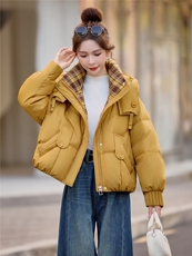 新标90绒2025冬季新款加厚保暖白鸭绒连帽羽绒服女，女装羽绒服，余墨