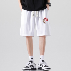 夏季现款现货男士五分裤宽松印花华夫格休闲短裤1210-2-DK710-P15图片