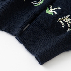 2025年秋季单件通勤时尚百搭通勤简约休闲刺绣开衫，女装羊绒衫，暖习羊绒