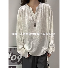 XZ809A/CX609/特P24/控48高级感钻石绒V领长袖T恤卫衣，男装T恤，星座809A(原222-1)