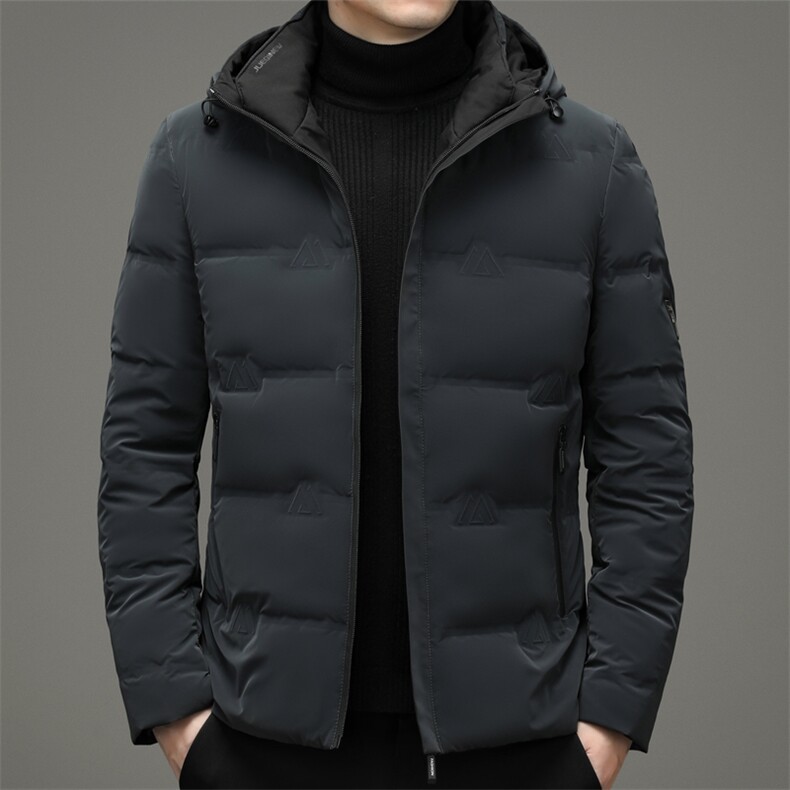 2023冬季白鸭绒连帽短款羽绒服男中年装加厚保暖外套XXH9601-P225图片