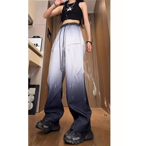 夏季vibe新款美式复古渐变工装冲锋裤男女士日系直筒学生休闲长裤图片