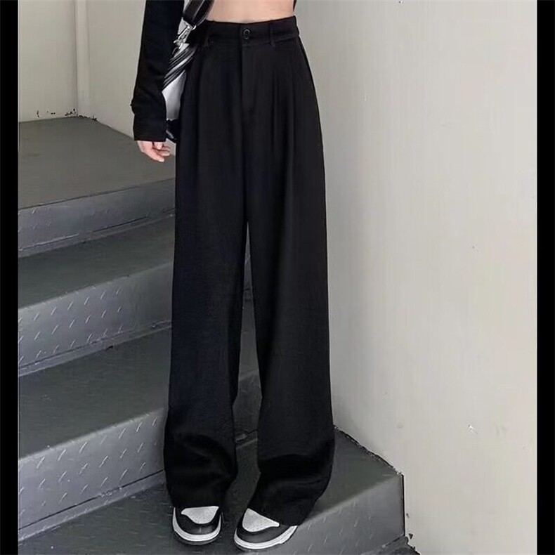 春夏新款宽松腰带设计感休闲痞帅男西裤韩风阔腿垂坠感裤KW07,男装西裤,星座1116A（原606A-3）