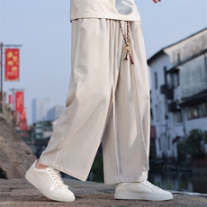 2025春夏新款风男装拼接腰绳休闲裤中式宽松阔腿裤K171-P75，男装休闲裤，电商B277(原6028)
