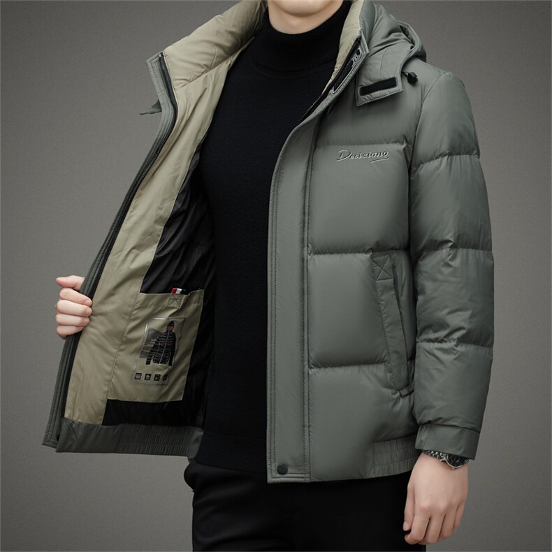 新款可脱卸帽子羽绒服夹克男士冬季加厚羽绒服外套中年面包服男装,男装羽绒服,钱塘723