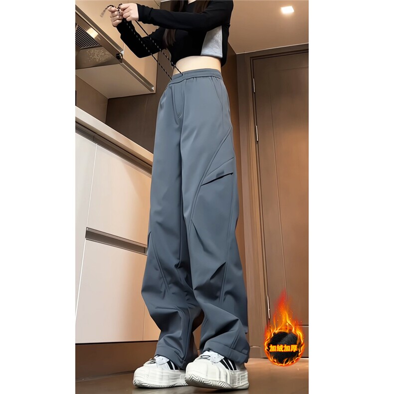 加绒加厚防水冲锋裤女潮流休闲工装裤A337-S122-特P45控78，女装休闲裤，电商A337