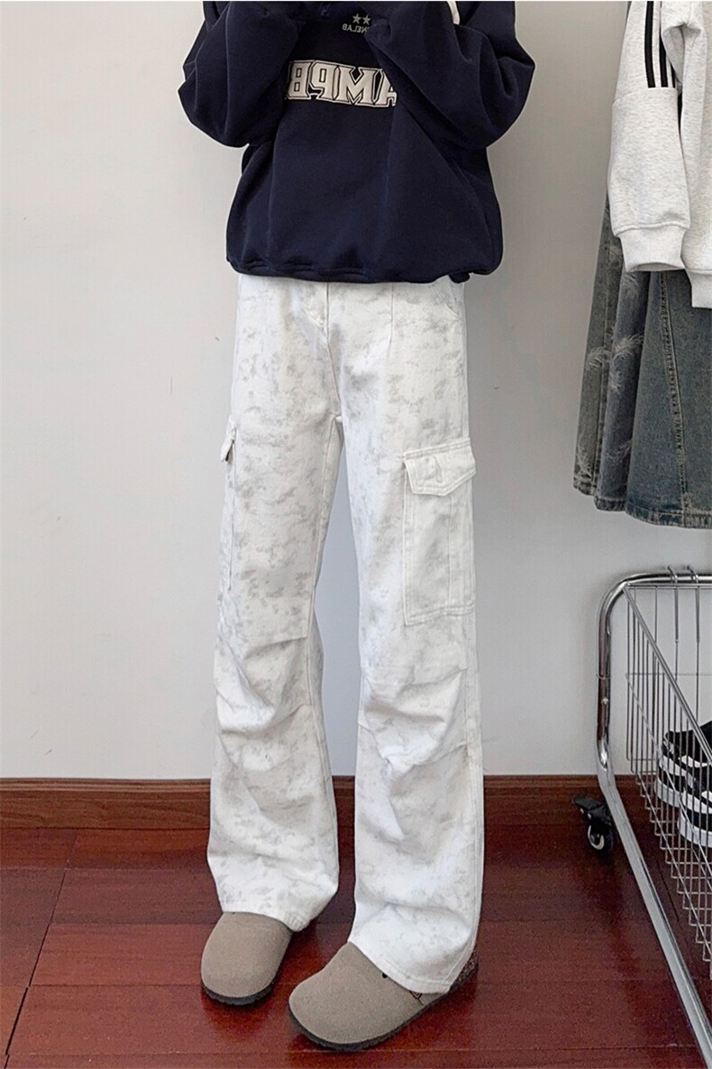 B221美式ins高街暗黑印花宽松工装牛仔裤LK24390-特P46控78,男装牛仔裤,电商B221
