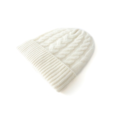 时尚秋冬35%保暖舒适无压感绞花针织帽，帽子，轩妮羊绒